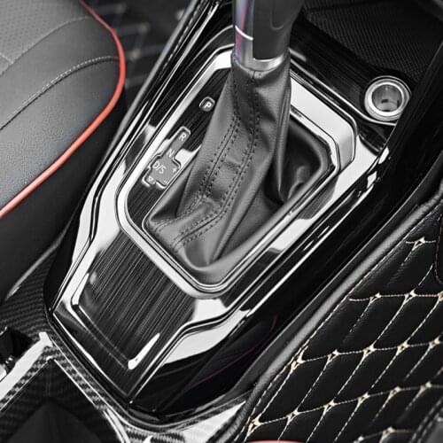 Stainless Steel Gear Shift Panel Cover Car Decoration Trim Interior Accessories Styling For Volkswagen T-Roc vw t roc 2018 2019