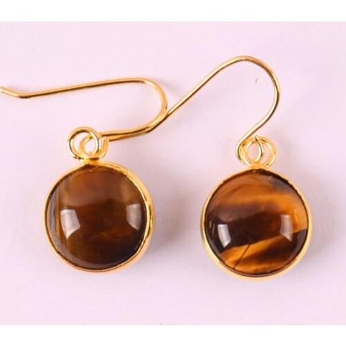 Tigereye Stone Dangle Earrings Jewelry For Woman Gift T162