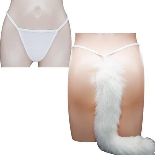 Fox Rabbit Tail Cute Sexy Underwear Seamless Cotton Thong Wool Ball Underwear Fox Tail Panties Erotic LIngerie for Women