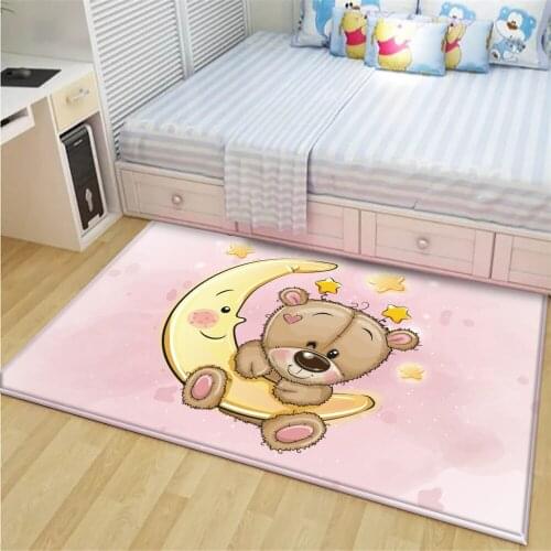 Modern Brief Carpets for Palor Bedroom LivingRoom Rug Cartoon Cute Kid Carpet Animal Bear Printed Child Playing Blanket Alfombra