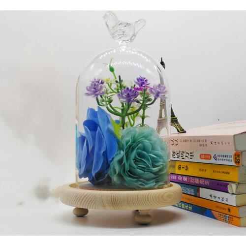 Free Shipping Bird Top Glass Dome Vase Home Decorative Swan Inner Glass Cover Wedding Decoration Friend Gift Glass Cover