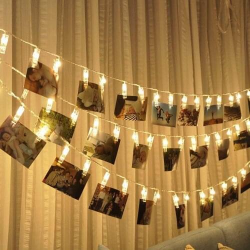 Photo Clip Led String Light Battery Operated Fairy Bedroom Home Party Wedding Christmas Decor for Hanging Photo Holiday Light