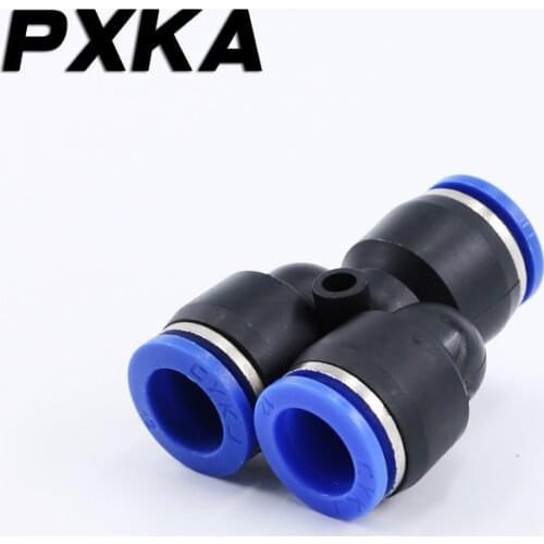 Free shipping 2PCS Tracheal connector PY4 quick 6 quick 8mm fitting Y-shaped reducer 10/12/14/16mm plastic tee