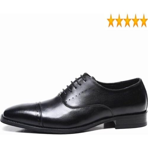 Derby Men 2021 British New Lace Up Business Formal Leather Fashion Breathable Black Office Dress Shoes Male 39-44