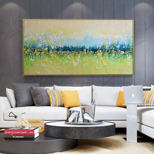 Vintage Flower Abstract Canvas Painting Modern Wall Art Pictures Posters and Prints on Hand Painted for Living Room Home Decor