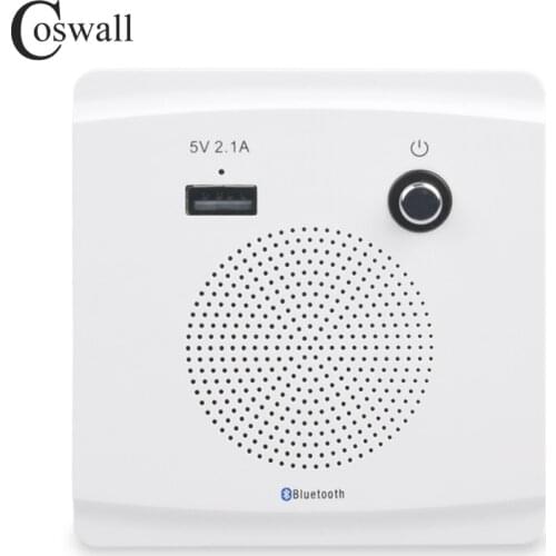 COSWALL Wall Embedded Wireless Bluetooth Speaker With USB Charger Port For Mobile 5V 2.1A Power Output With LED Indicator
