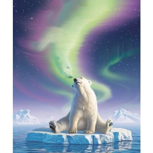 YIKEE diamond painting Polar bear,cross stitch diamond,diamond mosaic paintings Y2555