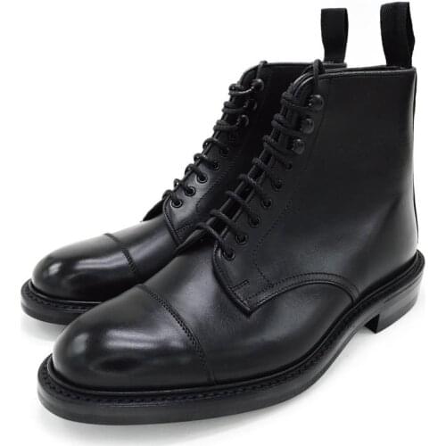 Winter Add Velvet Black Mens Boots Shoe Buckle Strap High-Top Work Boots Fashion Genuine Leather Shoes for Man