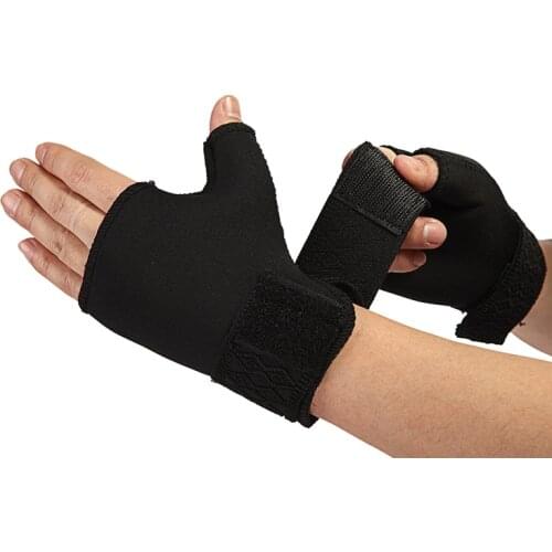 1 Pair Soft Breathable Boxing Gloves Adjustable Half Finger Glove Support Protector Universal Wrist Palm Thumb Brace Guard Wrap