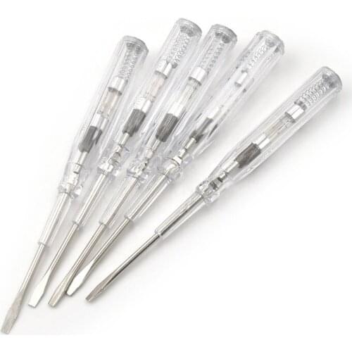 1pc 100-500V Plastic Induced Electric Tester Screwdriver Probe With Indicator Light Voltage Tester Pen AC/DC Detector