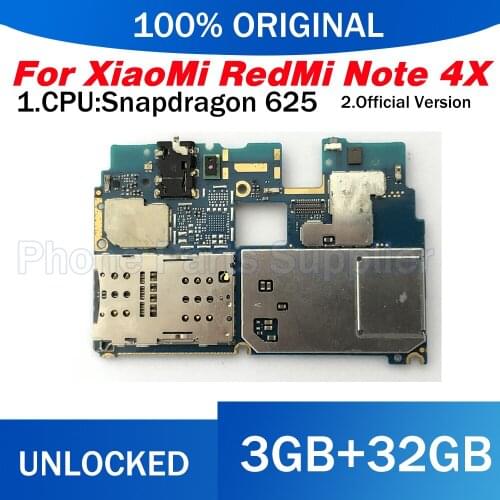 100% Original Unlocked Global Frimware Mainboard For Xiaomi Redmi 4X 32GB ROM Full Chips Circuits Card Fee Motherboard Good work