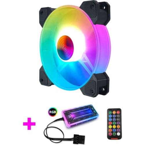 12cm Desktop PC Cooling Fan LED Lights RGB Chassis Fan Controller Remote Control Cooling Fan