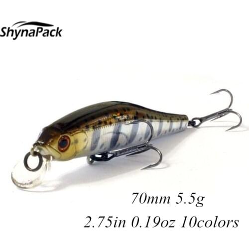 2021 70mm 5.5g Dive Sinking Minnow Crankbait Freshwater Bass Trout Lure Jerkbait Quality Fishing Tackle Hooks for Fishing
