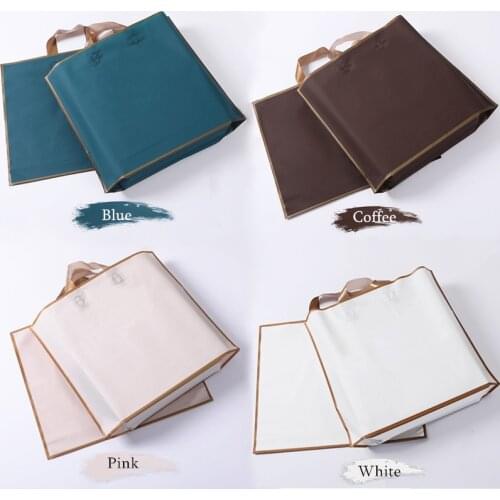 50Pcs/lot Thicken Large Plastic Bag Clothing Thank You Gift Plastic Bag With Handle Matte Gift Shopping Bags Wedding Supplies