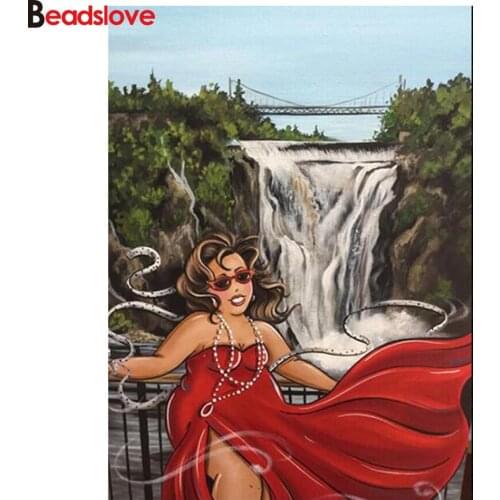 5D Diamond Painting Embroidery Full Drills Fat Lady Bridge Landscape Diamond Mosaic by Numbers Diamont Rhinestone Art Pictures