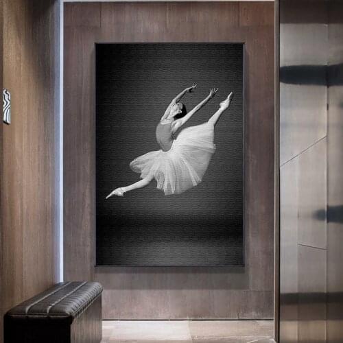Abstract Ballet Woman Figure Canvas Paintings Modern Black and White Posters and Prints Wall Art Pictures for Living Room Decor