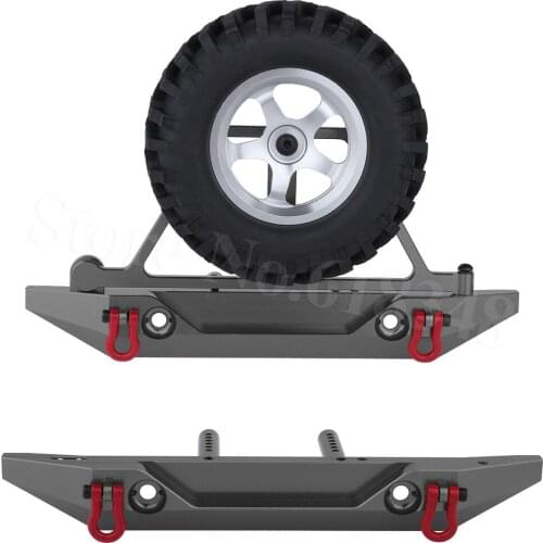 1set/lot RC Aluminum Rear Bumper with Spare Tire Carrier for 1/10th Scale AXIAL SCX10 Electric 4WD Rock Crawler