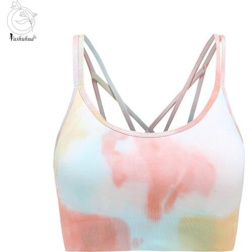 Tie dye Women Vital Seamless Sport Bra Push Up Sports Bra Workout Bras Sports Wear for Women Gym Fitness Sportswear Mujer Top