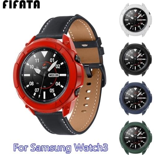 FIFATA PC Cover Smart Watch Case Shell For Samsung Galaxy Watch 3 41mm 45mm Protector Frame Protective Case With Bezel Ring