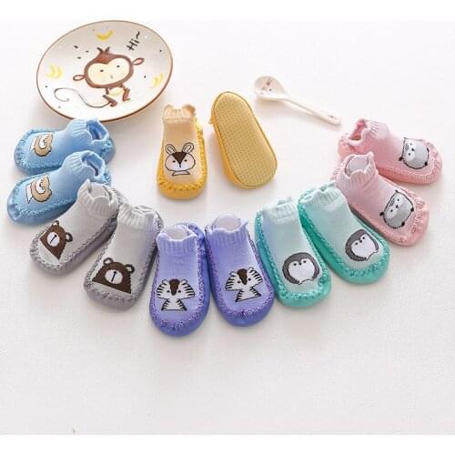 Baby Socks In Girls Boys Shoes with Rubber Soles Infant Sock Newborn Autumn Winter Children Floor Socks Shoes Anti Slip Soft