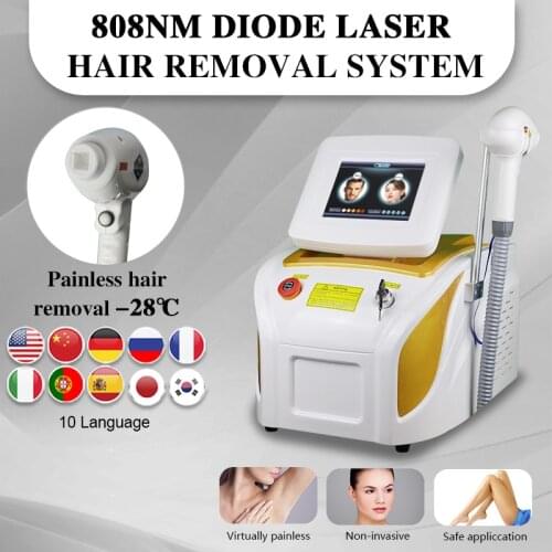 Free Shipping High energy 808nm Diode laser machine for hair removal & skin rejuvenation/ Painless 808nm hair removal machine