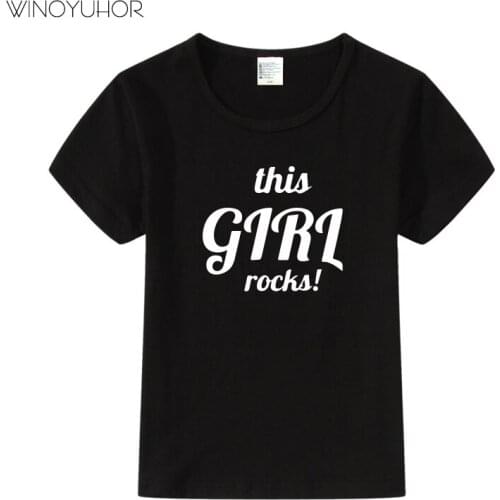 This Girl Rocks Kawaii Children Kids Tees Summer Fashion Short Sleeve O-Neck Top Baby Boys Girls Tshirt Funny Clothing