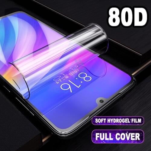 80D Full Cover Hydrogel Film For Xiaomi Redmi Note 9 5 6 7 8T 8 K20 K30 Pro Screen Protector For Redmi 8A 7A Soft Film Not Glass