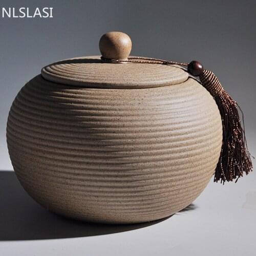 Large Capacity Ceramics Tea Caddy Traditional Pottery Tieguanyin Containers Travel Tea Bag Sealed Jar Coffee Storage Tank
