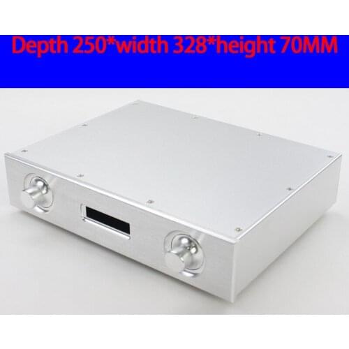 KYYSLB 250*328*70MM WA63 All Aluminum Amplifier Chassis Box House DIY Enclosure with Feet Knob Amplifier Case Shell