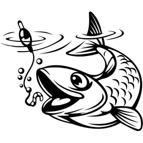 13cm * 11cm Creative Outdoor Fishing High Quality Sunscreen Waterproof Exquisite Car Sticker PVC Black/Silver/White/Red/Laser