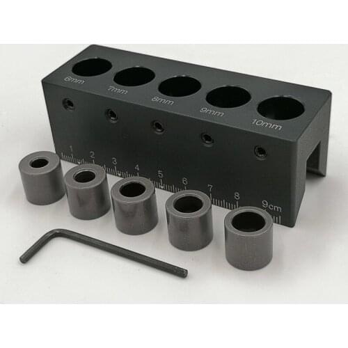 Straight Angle Drill Guide Aluminum Alloy Hole 6-10mm Drill Guide Wood Doweling Jig Pocket Hole Jig Punch Woodworking Tools