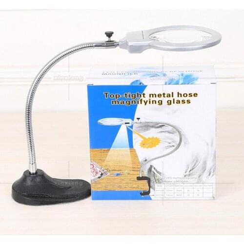 2.5X 5X 107mm Desktop Table Lamp Magnifier Old Man Reading Led Reading Circuit board Cellphone Repair Welding Magnifying Glass