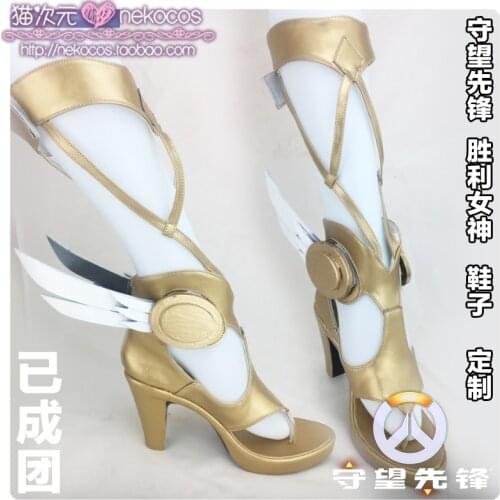 [Customize] Game OW Angel Mercy Victoria Skin Halloween Cosplay Shoes New 2018
