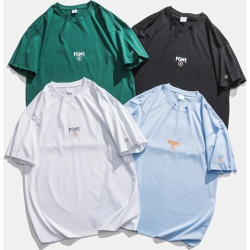 New monogrammed short sleeve T-shirt for summer 2021 Mens loose crew-neck casual base shirt