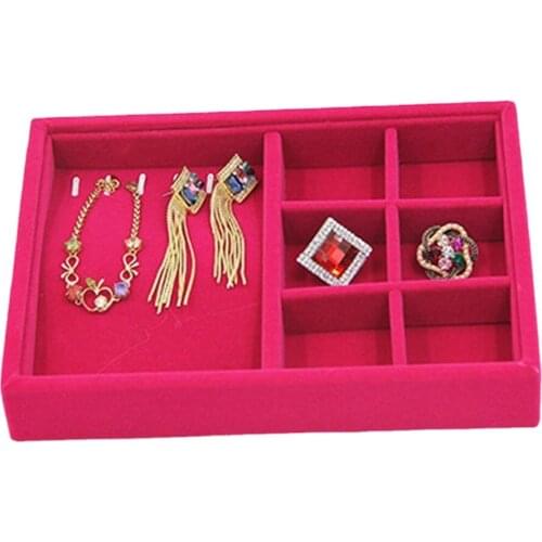 New Fashion Red Velvet Jewelry Packaging Gift Box Earrings Rings Display Tray Jewellery Organizer Stand Drawer Storage Case