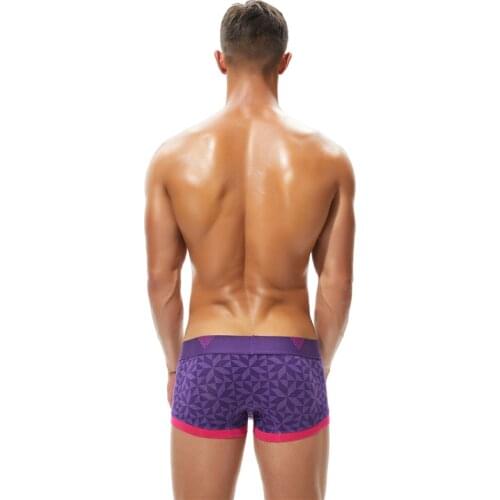 SEOBEAN New Mens Underwear Cotton Fashion Low-Waist U-convex Sexy Shorts Comfortable Breathable Boxers