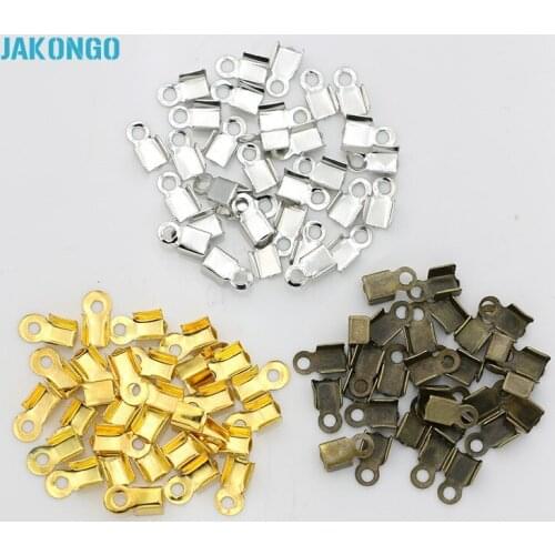 Crimp End Beads Jewelry Findings For Pendant Bracelet Necklace Imitation Rhodium Iron Accessories 100pcs/lot 9x4mm