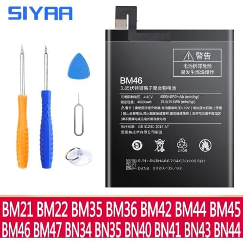 Original Battery BM45 BM46 BM42 BN43 BN41 BM47 BM46 BM22 BM35 For Xiaomi Redmi Note 2 3 4 4X Note2 Note3 Redmi3 3S 3X 4X Battery