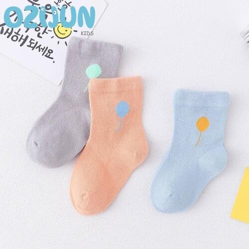 Autumn Winter New Soft 40S Combed Cotton High Quality Baby Socks 0-3 Years Seamless Infant Socks Newborn Socks Cartoon Balloon