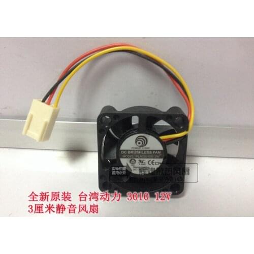 PLA03010S12M 3010 30x30x10mm DC 12V 0.07A 3-Lines 6300RPM 3.5CFM tachometer mini axial Cooling fan
