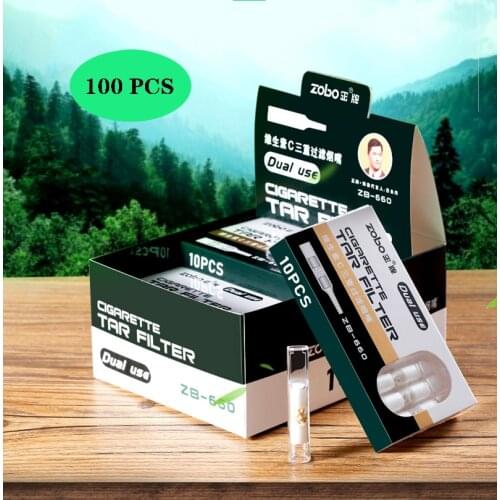 Zobo genuine disposable cigarette holder. Triple filter mint thick and thin cigarette dual-use smoking set 100pcs