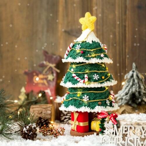 Hand-Made by Yourself Christmas Tree Jewelry Rack DIY Woven Cotton Crochet Hand Made Wool Material Bag