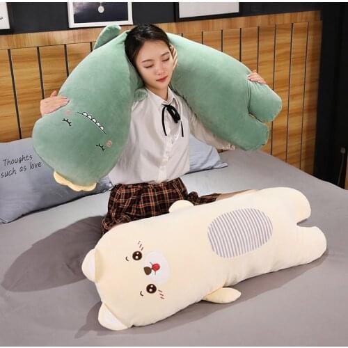 Pig Unicorn Dinosaur Sleeping Body Kawaii Pillow Long Animal Toy Squishy Soft Standing Washable Liner Boy Girl Toys for Children
