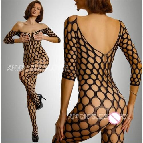 Sexy Bodystocking Open Crotch Catsuit Bodysuit Underwear Transparent Fetish Porno Sexi Women Crochless Erotic Baby Doll Costumes