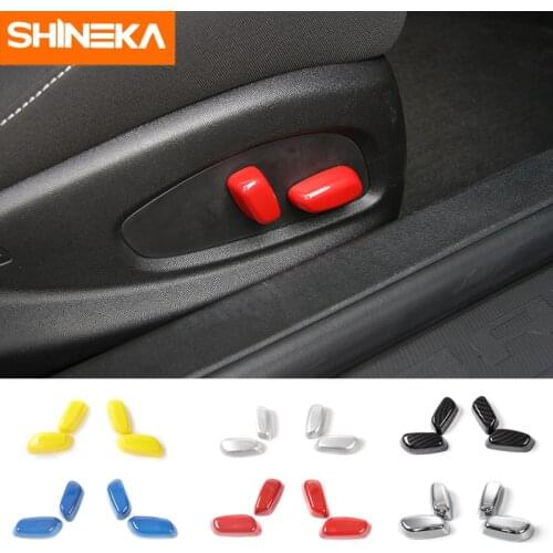 SHINEKA ABS Seat Adjustment Button switch Decorative Handle Cover Trims for Chevrolet Camaro 2017+Car Styling