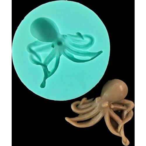 Minsunbak Squid Shape Chocolate Silicone Mold Halloween Series Cake Decoration Mould Sugar craft tool Gumpaste Mold