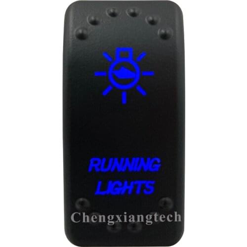 Blue Led Lasor Engraving Running Lights Rocker Toggle Button Switch 5 Pins On Off 12v 24v SPST for Car Boat Truck