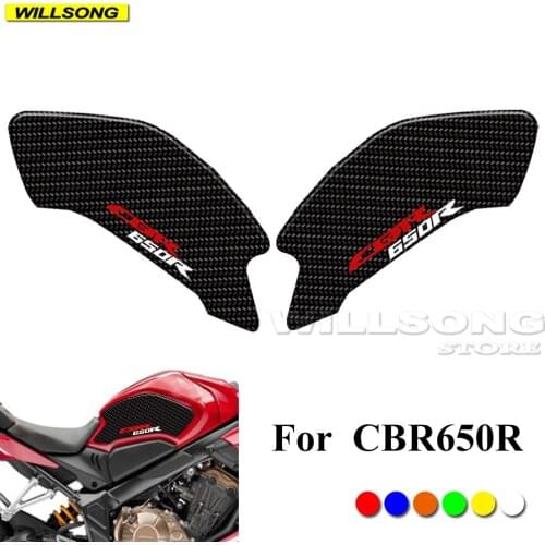 Carbon Fiber Silica Gel Anti Slip Sticker Tank Pad Side Knee Grip Protector For HONDA CBR650R CB650R Motorcycle Accessories