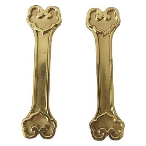 1pc Chinese style Ruyi Forged Handle Brass Double Hole Drawer Furniture Knobs Wardrobe Wine Cabinet Bookcase Pulls