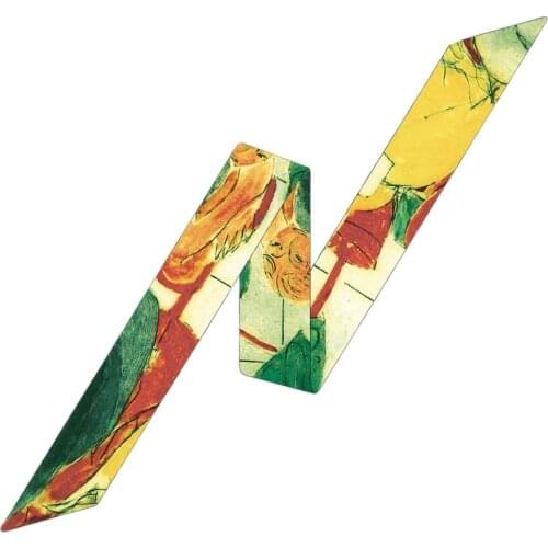 6*105CM Fashion Oil Painting Skinny Scarves For Women Ladies Head Bag Long Foulard Wraps Neckerchief Ribbon Accessories Jewelry